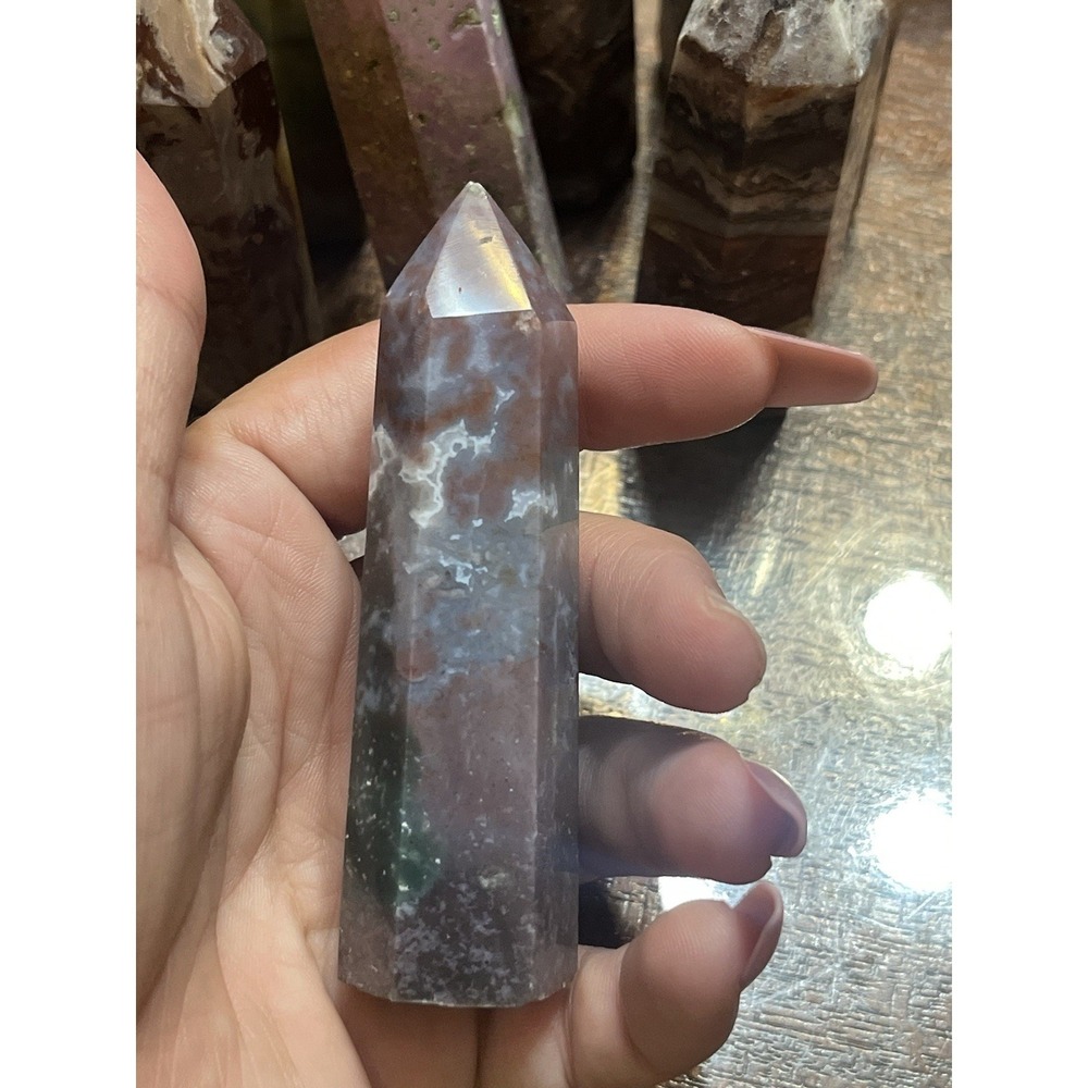 Ocean Jasper Crystal Tower 3-3.5 Inch Polished Mineral Specimen Point